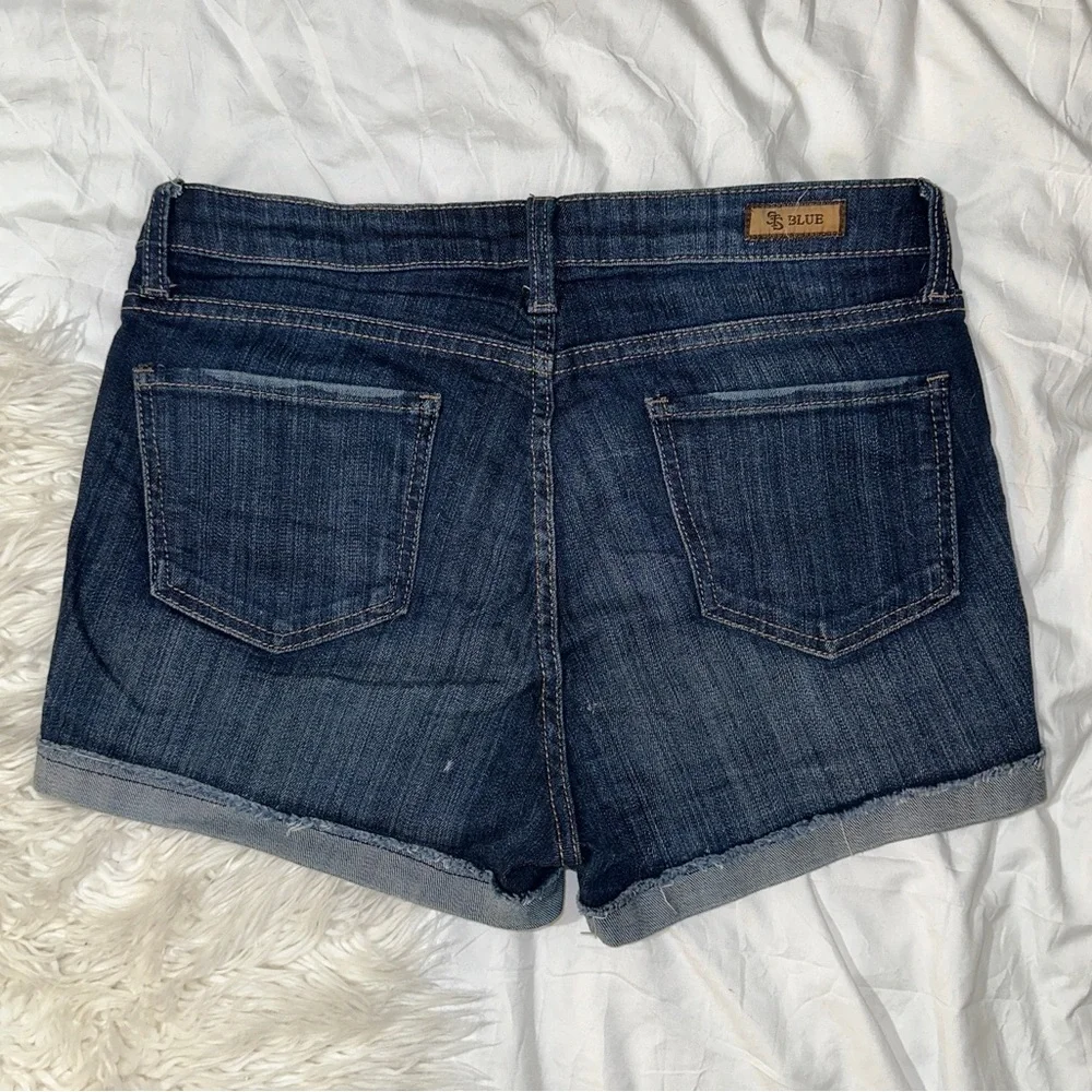 STS Blue Jeans (Nordstrom) | High Rise Denim Shorts Medium Dark Wash Cuffed Hem